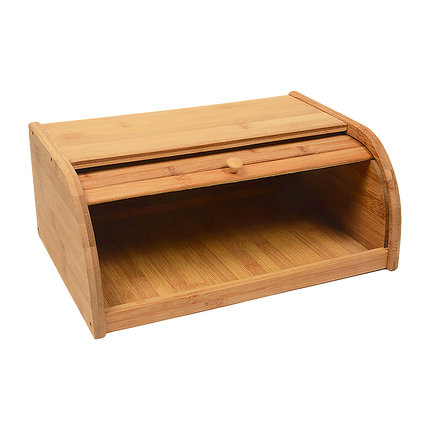 Bamboo Bread Bin Storage Box Kitchen Loaf Pastry Container.