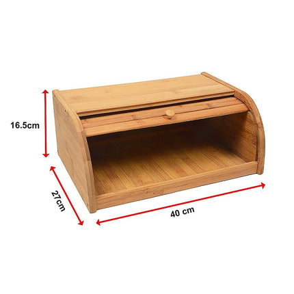 Bamboo Bread Bin Storage Box Kitchen Loaf Pastry Container.