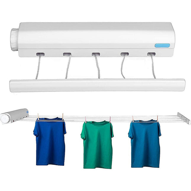 Retracting Clothesline 5 Line 18m Hanging Clothes Space Hanger.