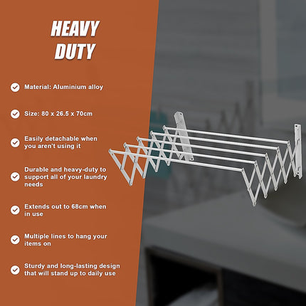 Pull Out Clothes Airer – Expanding Laundry Drying Line for Caravan, RV & Home.