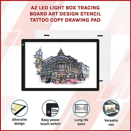 A2 LED Light Box Tracing Board Art Design Stencil Tattoo Copy Drawing Pad.