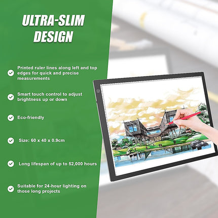 A2 LED Light Box Tracing Board Art Design Stencil Tattoo Copy Drawing Pad.