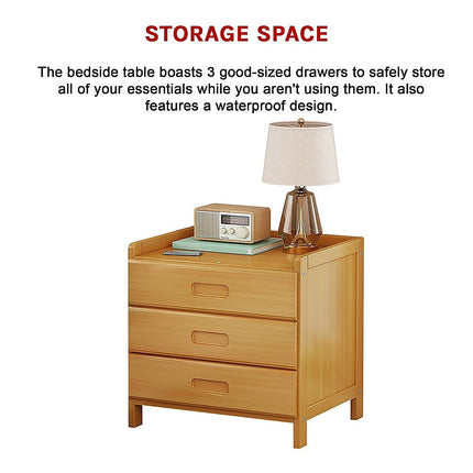 Bamboo Bedside Table Nightstand Storage Bedroom Sofa Side Stand.