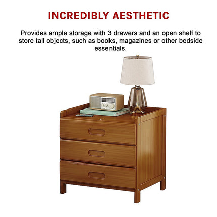 Bamboo Bedside Table Nightstand Storage Bedroom Sofa Side Stand.