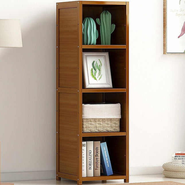 Bamboo 4-Shelf Bookcase – Adjustable Display Storage Rack Stand for Living Room, Bedroom, Office or Home Organisation.