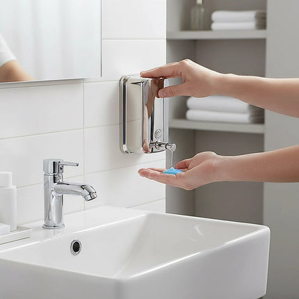 304 Stainless Steel Commercial Liquid Soap Hand Sanitiser Dispenser Wall Mount Bathroom Kitchen Office Hospital Restaurant 1000ml.