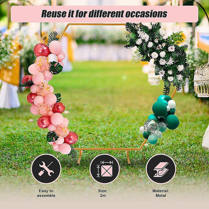 2M Wedding Hex Arch Backdrop Flower Display Stand Frame Background.