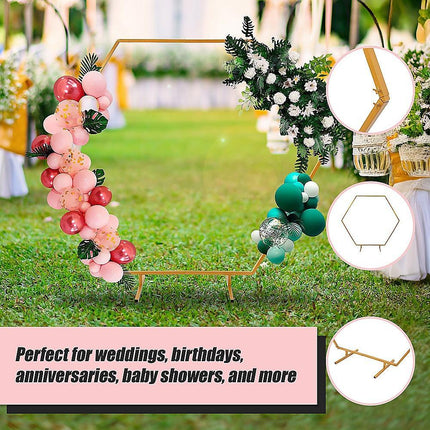 2M Wedding Hex Arch Backdrop Flower Display Stand Frame Background.