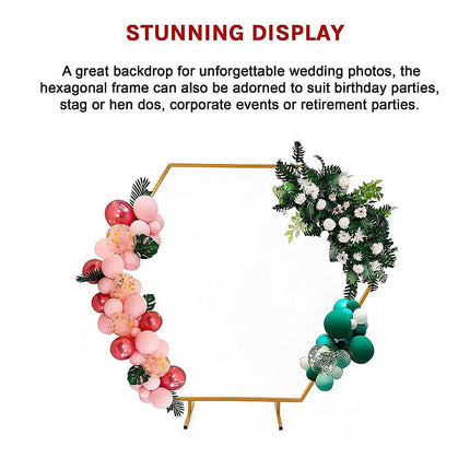 2M Wedding Hex Arch Backdrop Flower Display Stand Frame Background.