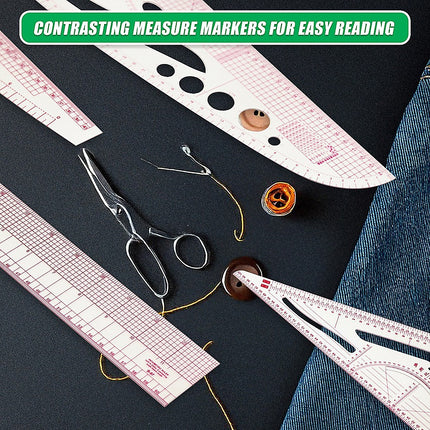 9pc French Curve Ruler Set DIY Sewing Pattern Measuring Tool for Dressmaker.