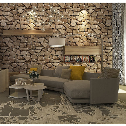 Rustic Rock Brick Wallpaper.