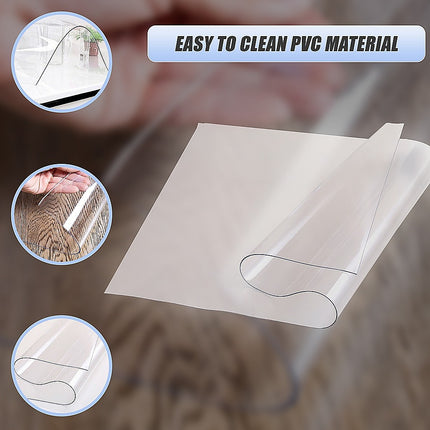 PVC Tablecloth Protector Table Cover Dining Table Cloth Plastic 2134x1070mm 1.5mm.