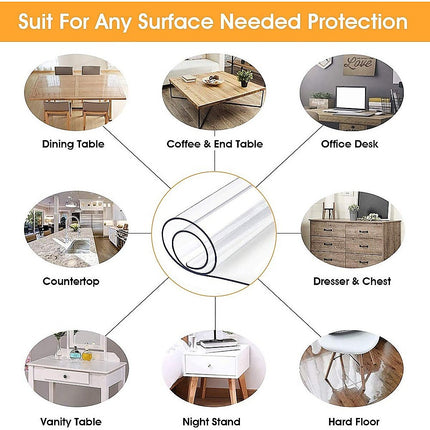 PVC Tablecloth Protector Table Cover Dining Table Cloth Plastic 2800x1170mm 2.0mm.