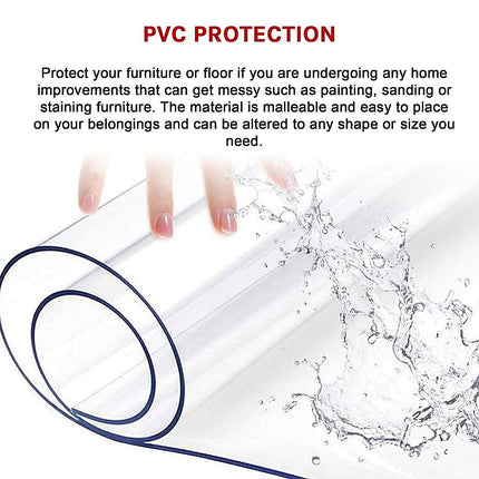 PVC Tablecloth Protector Table Cover Dining Table Cloth Plastic 2800x1170mm 2.0mm.