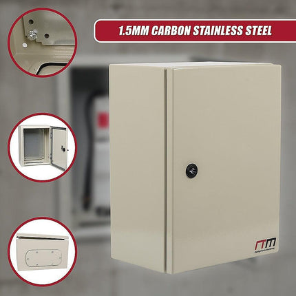 Carbon Steel Electrical Enclosure Box IP65 Wall Mount 400 x 300 x 200 mm.