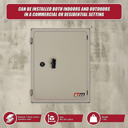 Carbon Steel Electrical Enclosure Box IP65 Wall Mount 400 x 300 x 200 mm.
