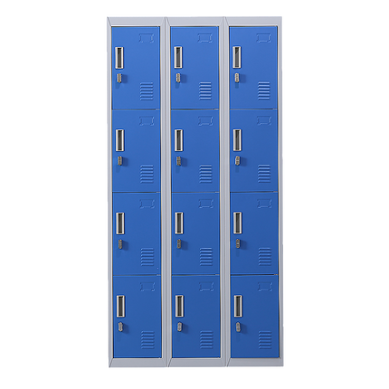 12-Door Locker for Office Gym Shed School Home Storage - Standard Lock with 2 Keys.