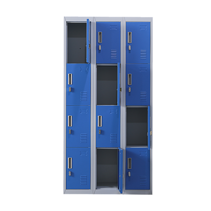 12-Door Locker for Office Gym Shed School Home Storage - Standard Lock with 2 Keys.