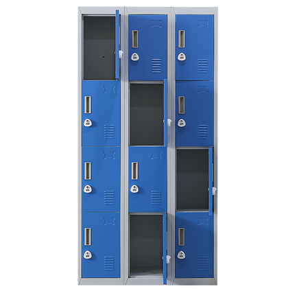 12-Door Locker for Office Gym Shed School Home Storage - Standard Lock with 2 Keys.