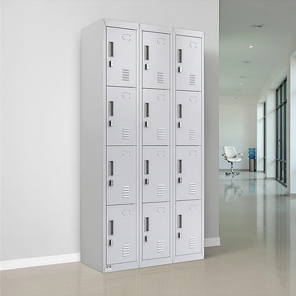 12-Door Locker for Office Gym Shed School Home Storage - Standard Lock with Keys.