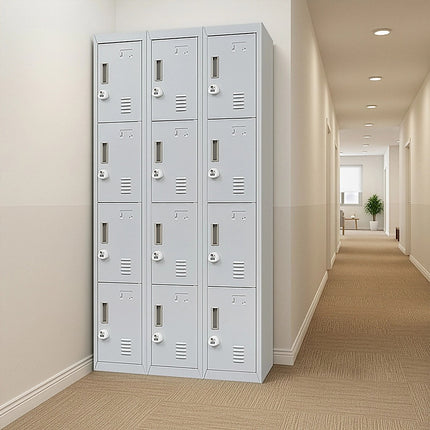 12-Door Locker for Office Gym Shed School Home Storage - Standard Lock with Keys.
