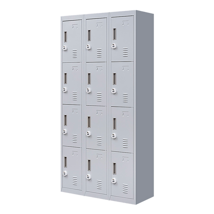 12-Door Locker for Office Gym Shed School Home Storage - Standard Lock with Keys.