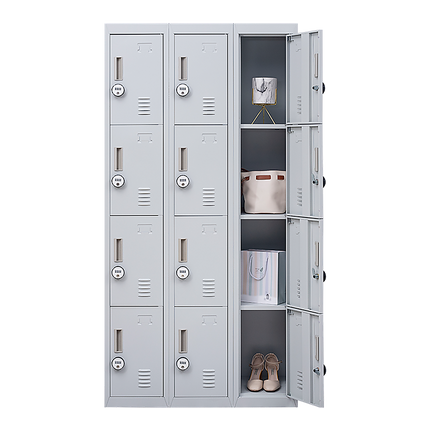 12-Door Locker for Office Gym Shed School Home Storage - Standard Lock with Keys.