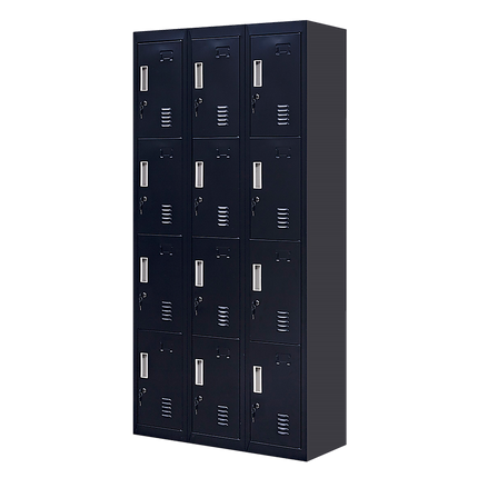 12-Door Locker for Office Gym Shed School Home Storage - Standard Lock with Keys.