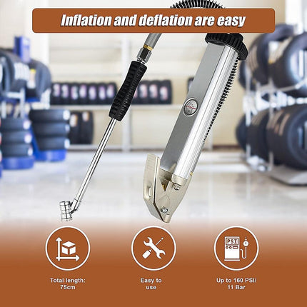 Professional Tyre Inflator with Gauge Air Line Pressure Tester Tyre Pump.