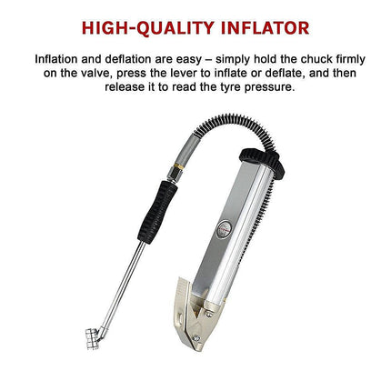 Professional Tyre Inflator with Gauge Air Line Pressure Tester Tyre Pump.