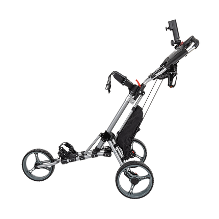 Golf Club Buggy Trolley Cart Compact Foldable 3 Wheel.