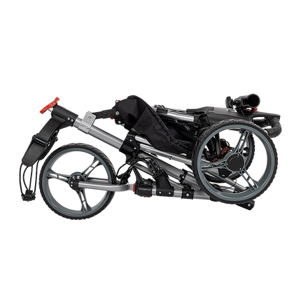Golf Club Buggy Trolley Cart Compact Foldable 3 Wheel.
