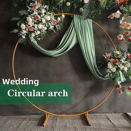 3M Gold Wedding Hoop Round Circle Arch Backdrop Flower Display Stand Frame Background.