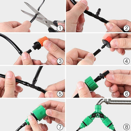 Drip Irrigation System Plant Self Garden Watering Hose Spray Kit.