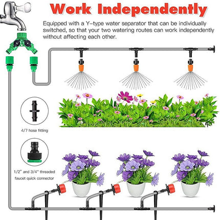Drip Irrigation System Plant Self Garden Watering Hose Spray Kit.