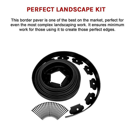 Landscape No Dig Lawn Garden Edging Kit 10m Flexible Durable Border Paver.