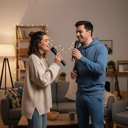 2 x Wireless Microphone Handheld Cordless Professional Mic Karaoke Receiver.