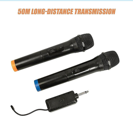 2 x Wireless Microphone Handheld Cordless Professional Mic Karaoke Receiver.