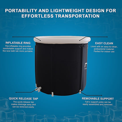 Premium Portable Ice Bath Inflatable Foldable Cold Water Therapy.