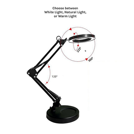 10X Magnifying Glass Desk Light Magnifier LED Lamp Reading Lamp With Base.