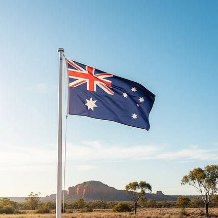 Australian Flag Heavy Duty Woven Spun Poly Australia Flag Metal Clips.