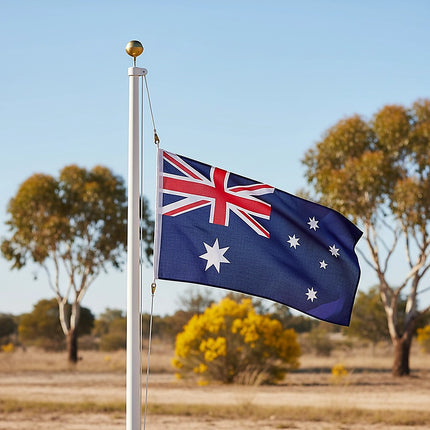 Australian Flag Heavy Duty Woven Spun Poly Australia Flag Metal Clips.