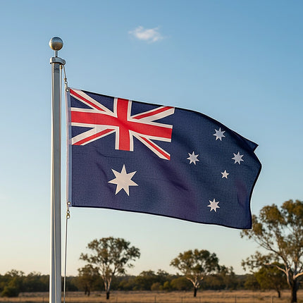 Australian Flag Heavy Duty Woven Spun Poly Australia Flag Metal Clips.