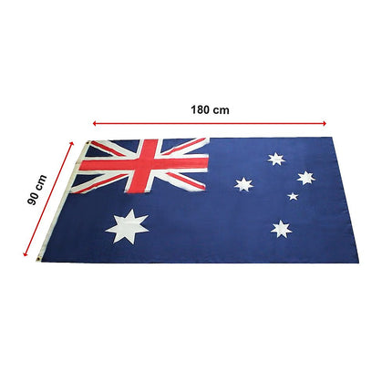 Australian Flag Heavy Duty Woven Spun Poly Australia Flag Metal Clips.