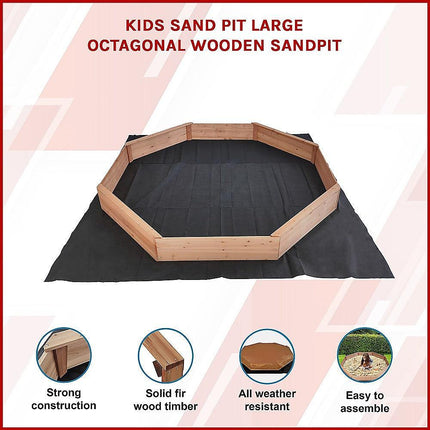 Kids Sand Pit Large Octagonal Wooden Sandpit.
