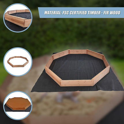 Kids Sand Pit Large Octagonal Wooden Sandpit.