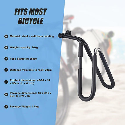 Adjustable Surfboard Skimboard Bicycle Rack Carrier.
