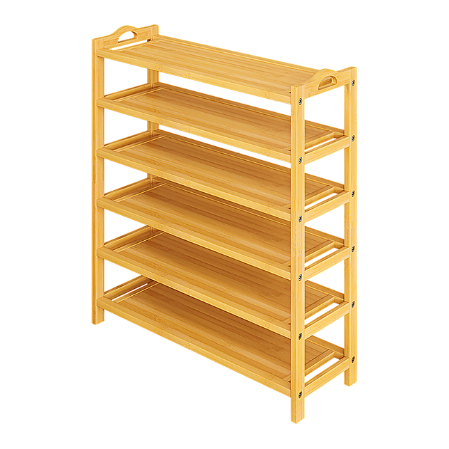 6 Layers Natural Wood Bamboo Shelf Entryway Storage Shoe Rack Home Furniture.