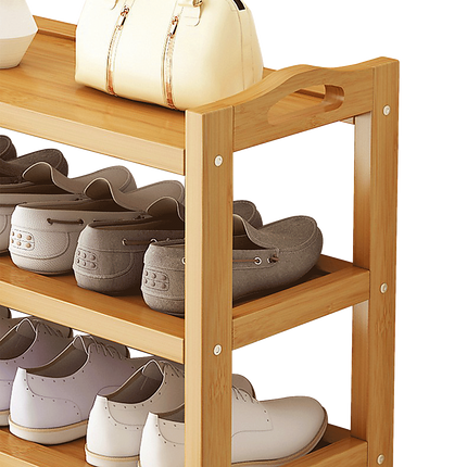 6 Layers Natural Wood Bamboo Shelf Entryway Storage Shoe Rack Home Furniture.