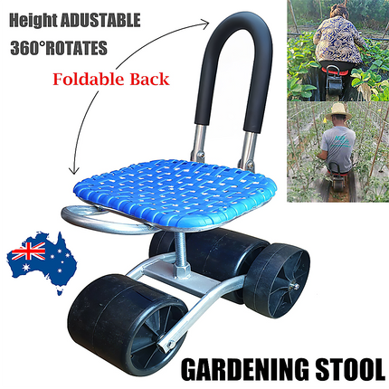 Gardening Seat Portable Height Adjustable Folding Stool Kneeling Pad.